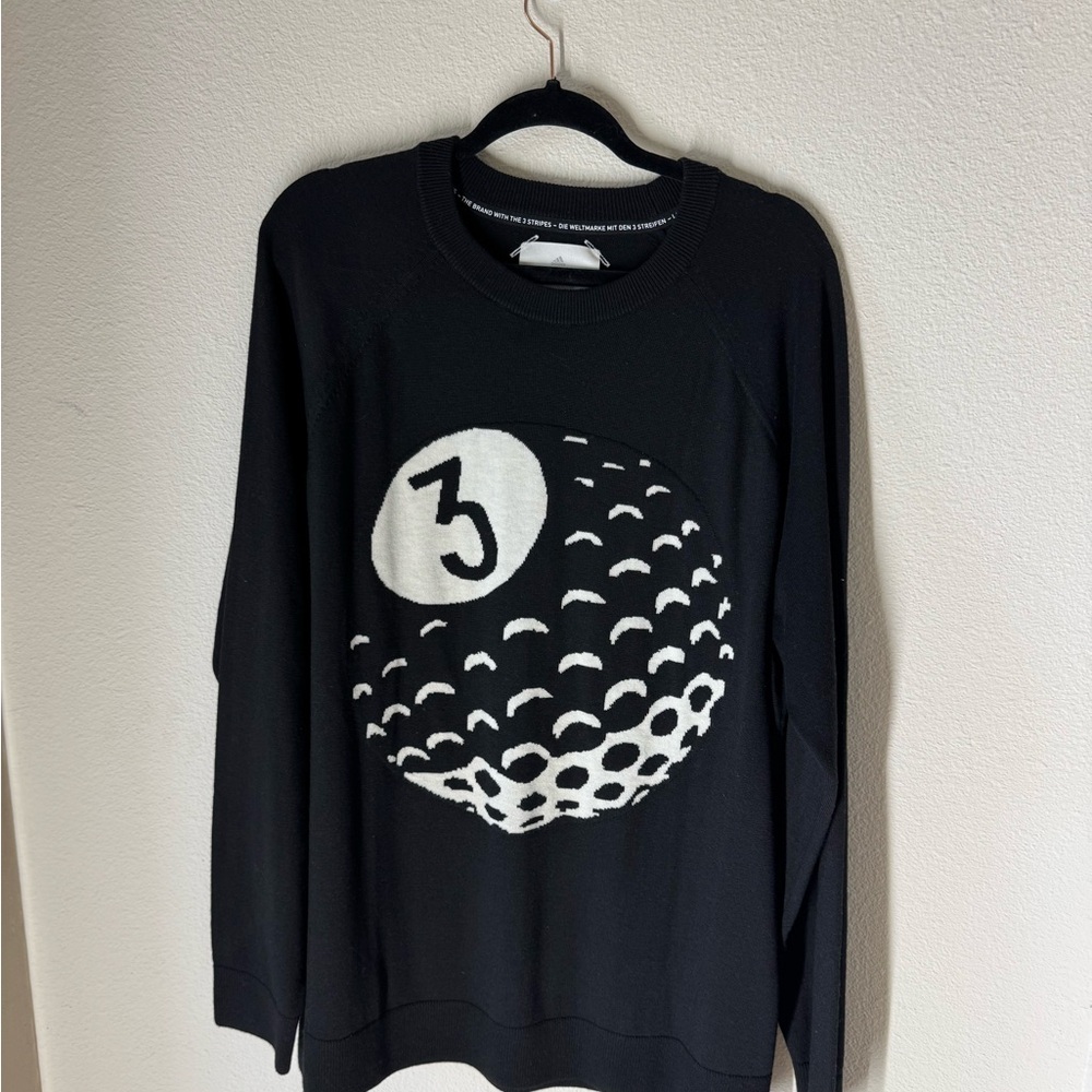 adidas Black Crewneck Sweater with Golf Graphic